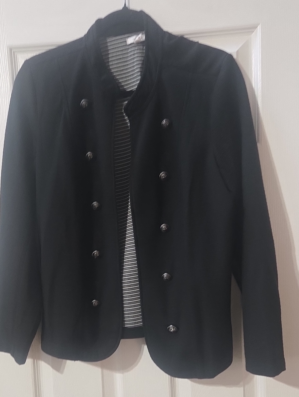 Maurices Black Double-Row Button Military Blazer